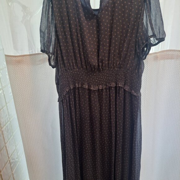 Wild Fable Round Neck Smocked Waist Midi Dress Size 2X - Picture 4 of 10